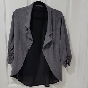 Women's Gray Open-Front Cardigan